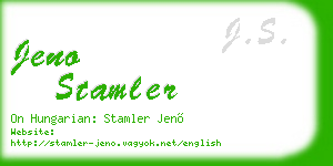 jeno stamler business card